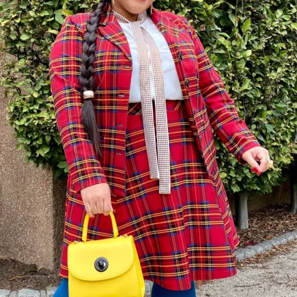 3X/4X Blazer and Skirt Set LIMITED EDITION Torrid x Betsey Johnson Red Plaid Set